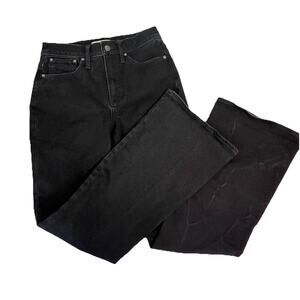 Madewell Black Denim Jeans Pants size 26 Perfect Vintage Flare Jean Stretch